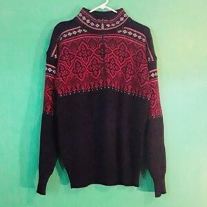 Meister Red & Black Wool Blend Sweater